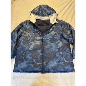 Reebok Men’s Winter Coat Reversible Blue Camo 3XL